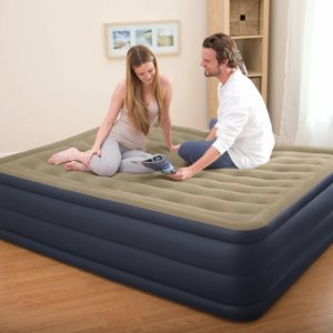 Intex Queen Raised Plush Air Bed Mattress with Built in Electric Pump 67710