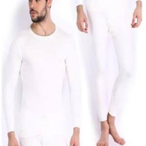 Oswal Mens White Combo Of Top And Lower Free Socks (Size-80)
