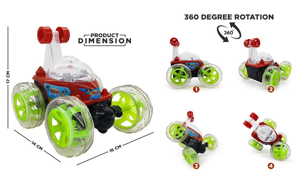 Remote control rechargeable 360° stunt car.