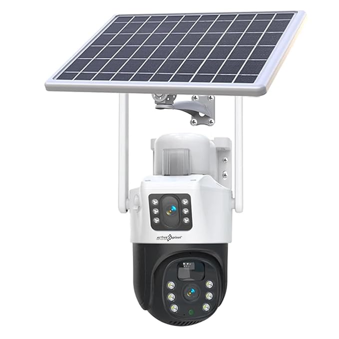 4G 2MP+2MP Dual Lens Solar Powered | 4G SIM | IP66 Waterproof | 2-Way Audio | Outdoor Surveillance for Agriculture,Construction Site,Farm,Garden etc