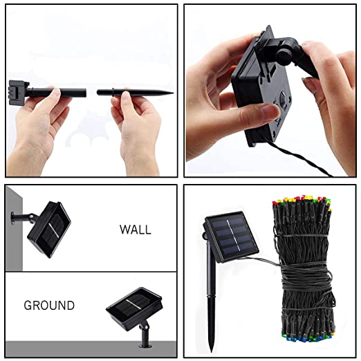 "Solar 120 LED Warm White Lights"