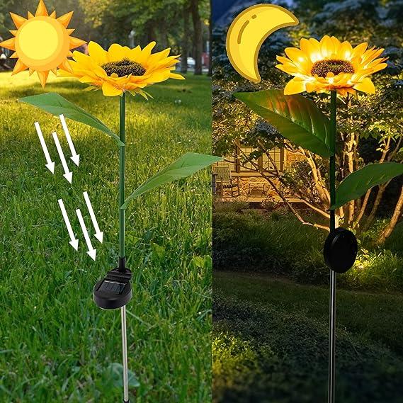 Sunflower Shape Solar LED Lights (Pack of 2) Big Size