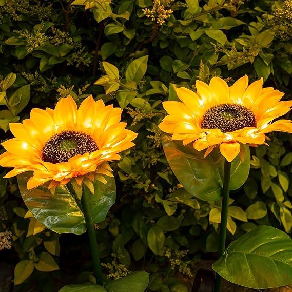 Sunflower Shape Solar LED Lights (Pack of 2) Big Size