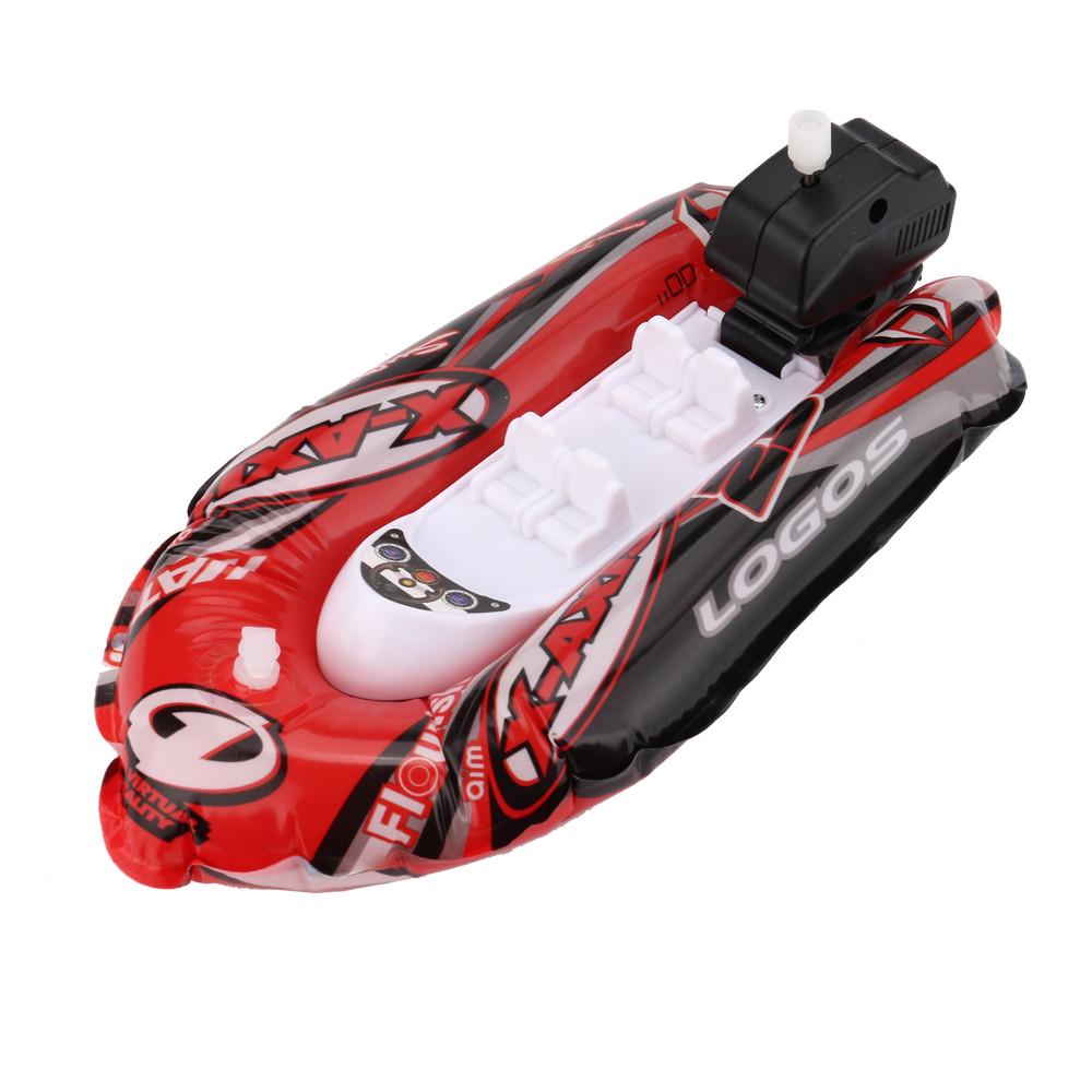 Mini inflatable yacht boat bath toy.