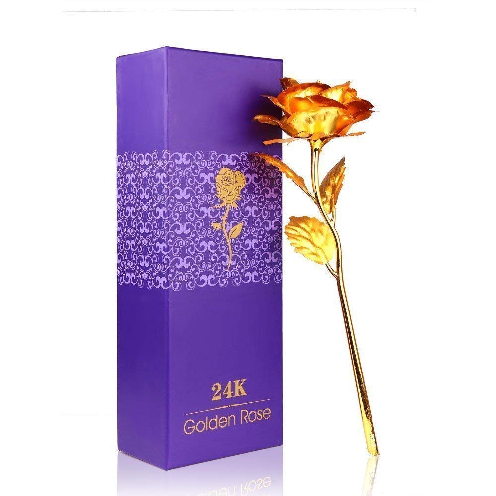 24k Gold Plated Artificial Golden Rose