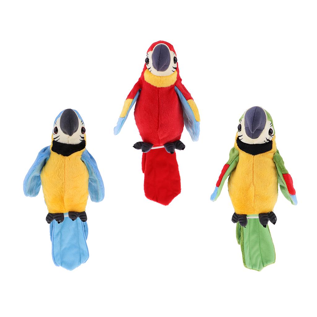 Stuffed Soft Toy Musical Parrot (Assorted Color) (18 CM)