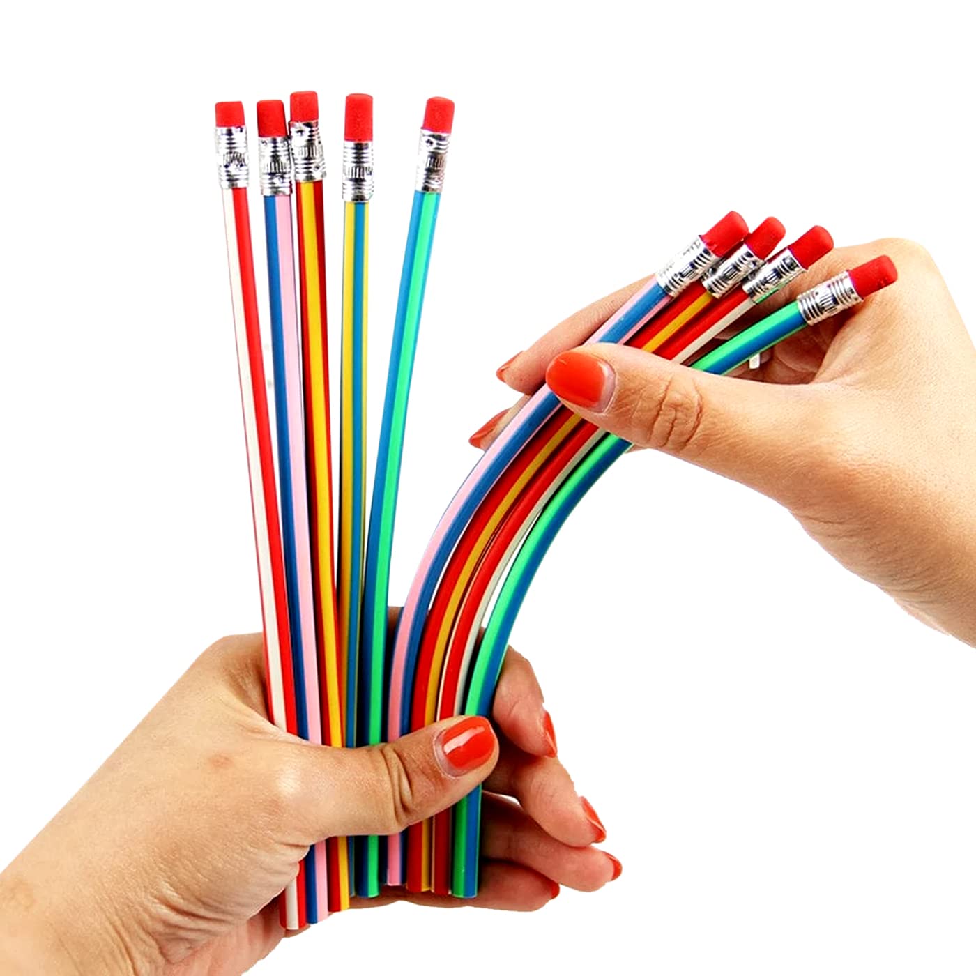 Fully Flexible Pencils with Eraser for Kids Set of 10