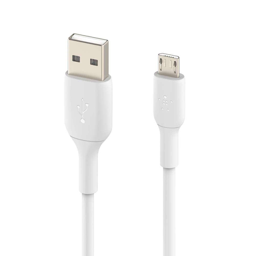 White 3.3ft USB-A to Micro USB cable