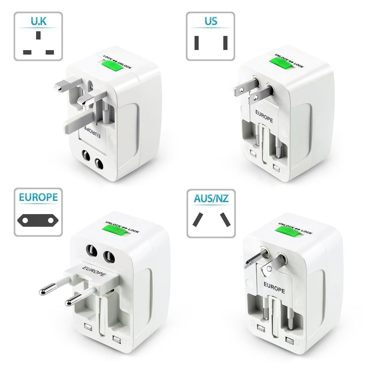 Universal World Wide Travel Power Plug Adapter