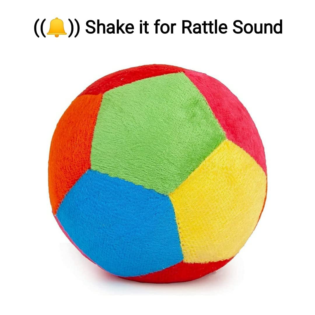 11 cm multicolor plush rattle ball.