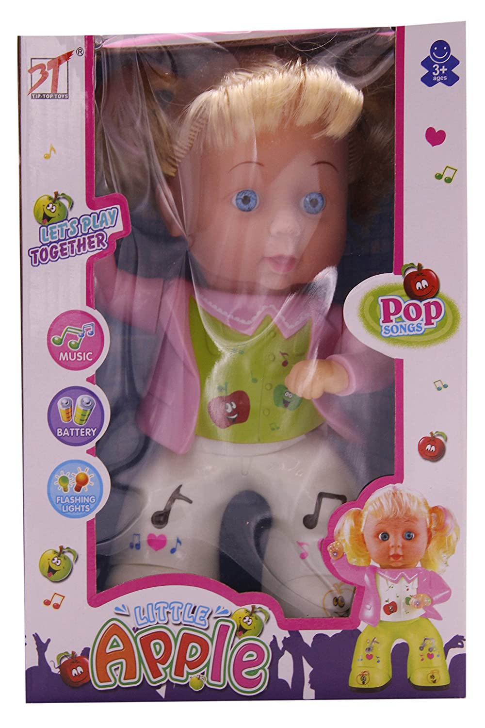 Musical Baby Dancing Doll Little Apple Pop Sound Toy