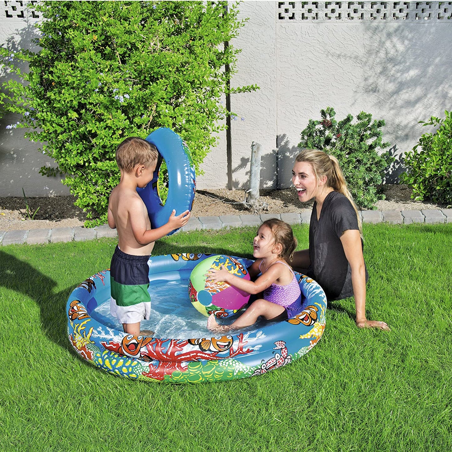 Inflatable pool, ring, ball. 3 PC set 4Ft