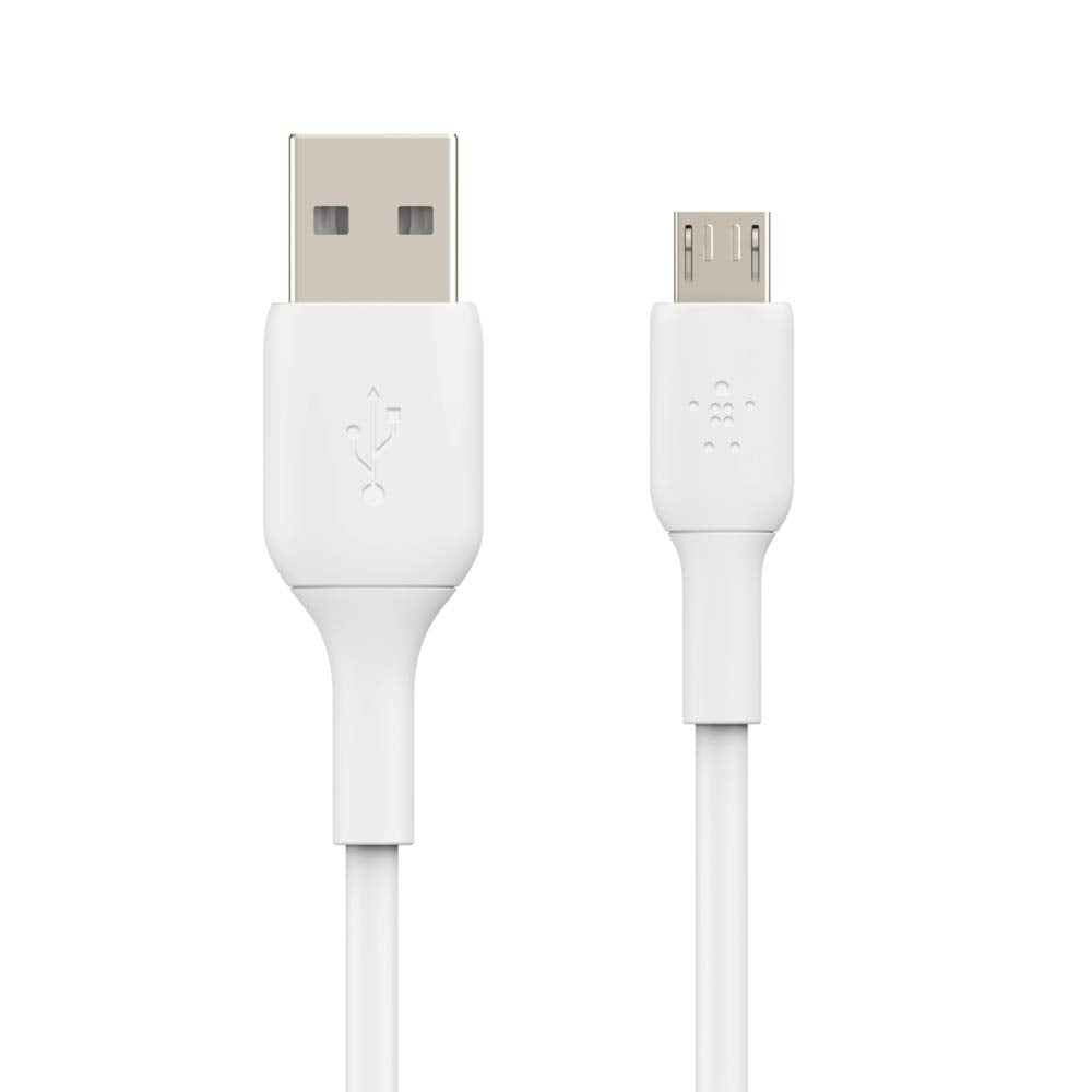 White 3.3ft USB-A to Micro USB cable