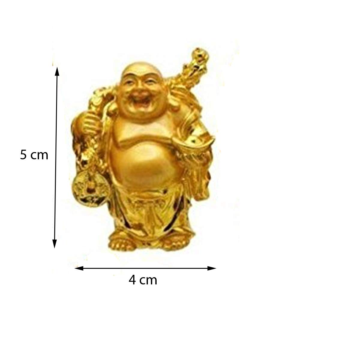 Set of 6 Small Golden Buddha Figurines