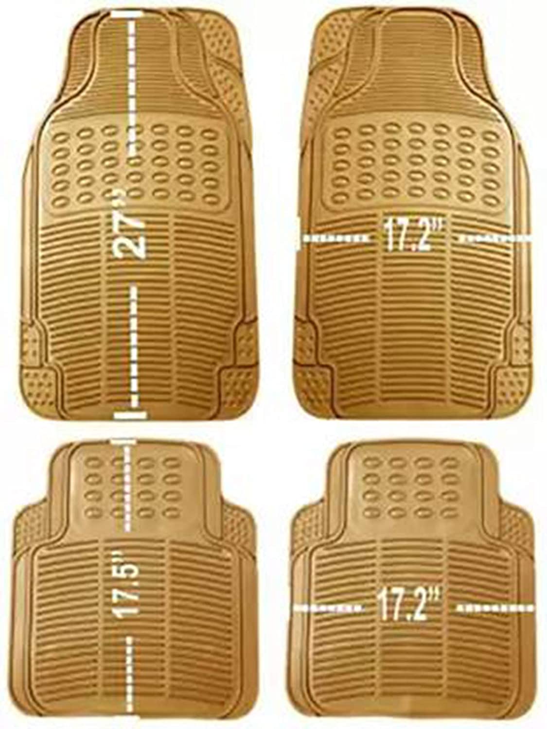 Beige Rubber Car Floor Mat Universal