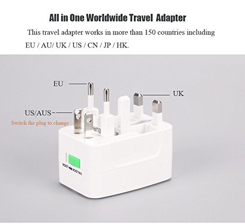 Universal World Wide Travel Power Plug Adapter