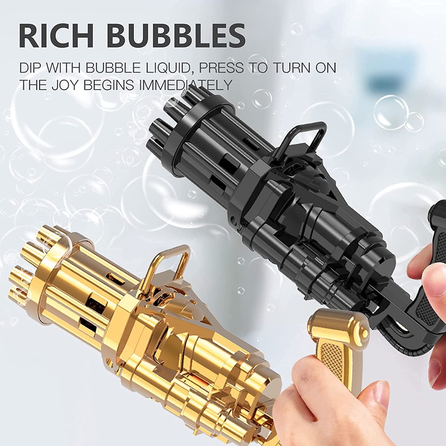 8-Hole Gatling Electric Bubbles Gun Toy for Kids