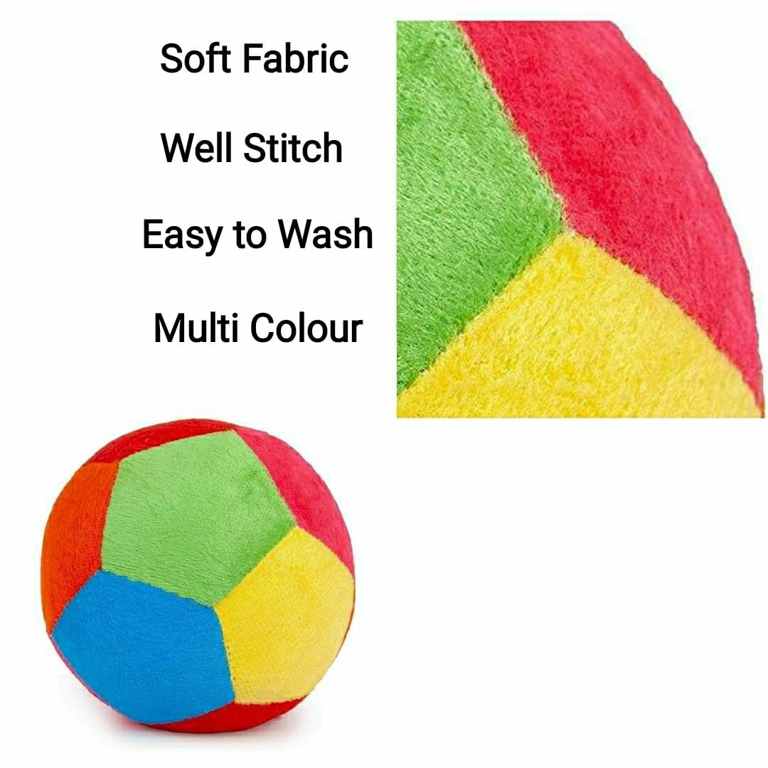 11 cm multicolor plush rattle ball.