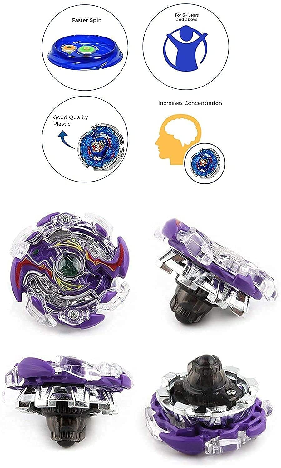 4-in-1 Metal Fusion Beyblades Set