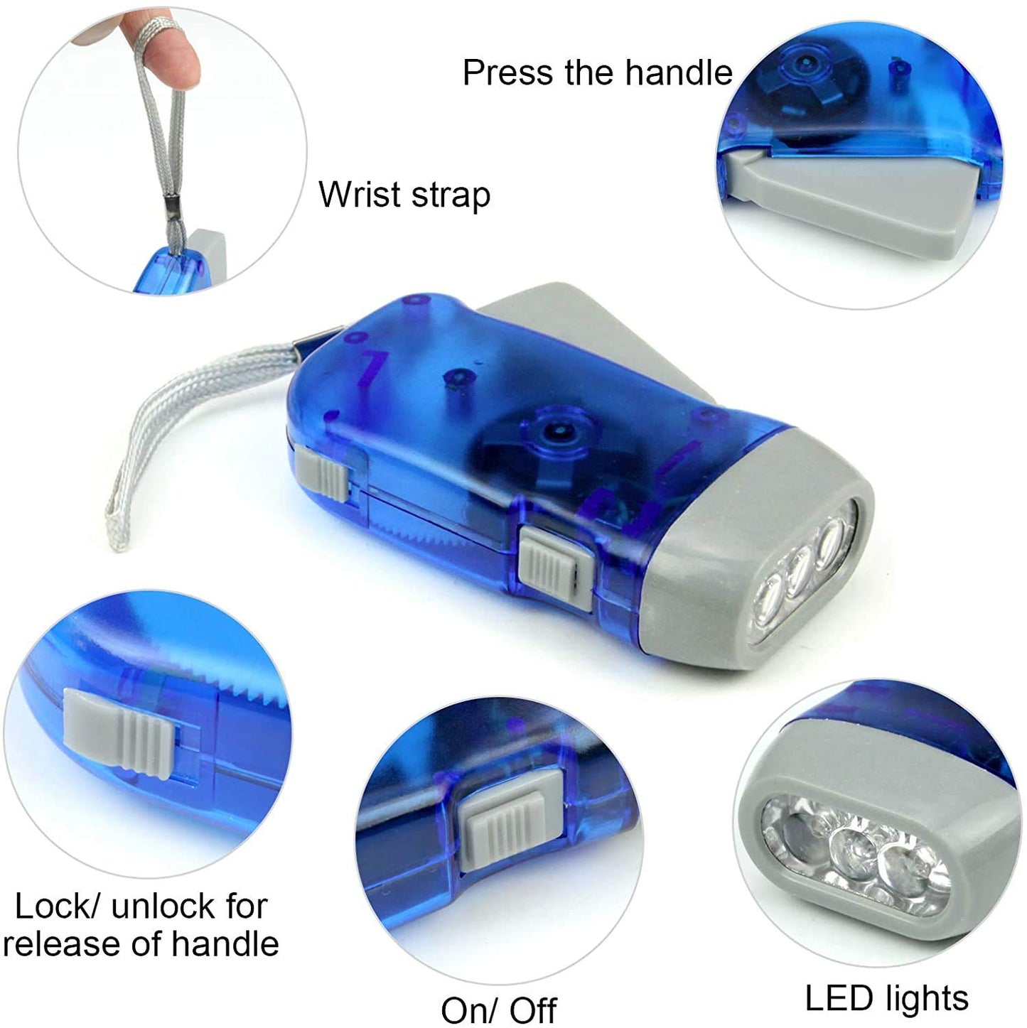 Rechargeable 3 LED Dynamo Emergency Light