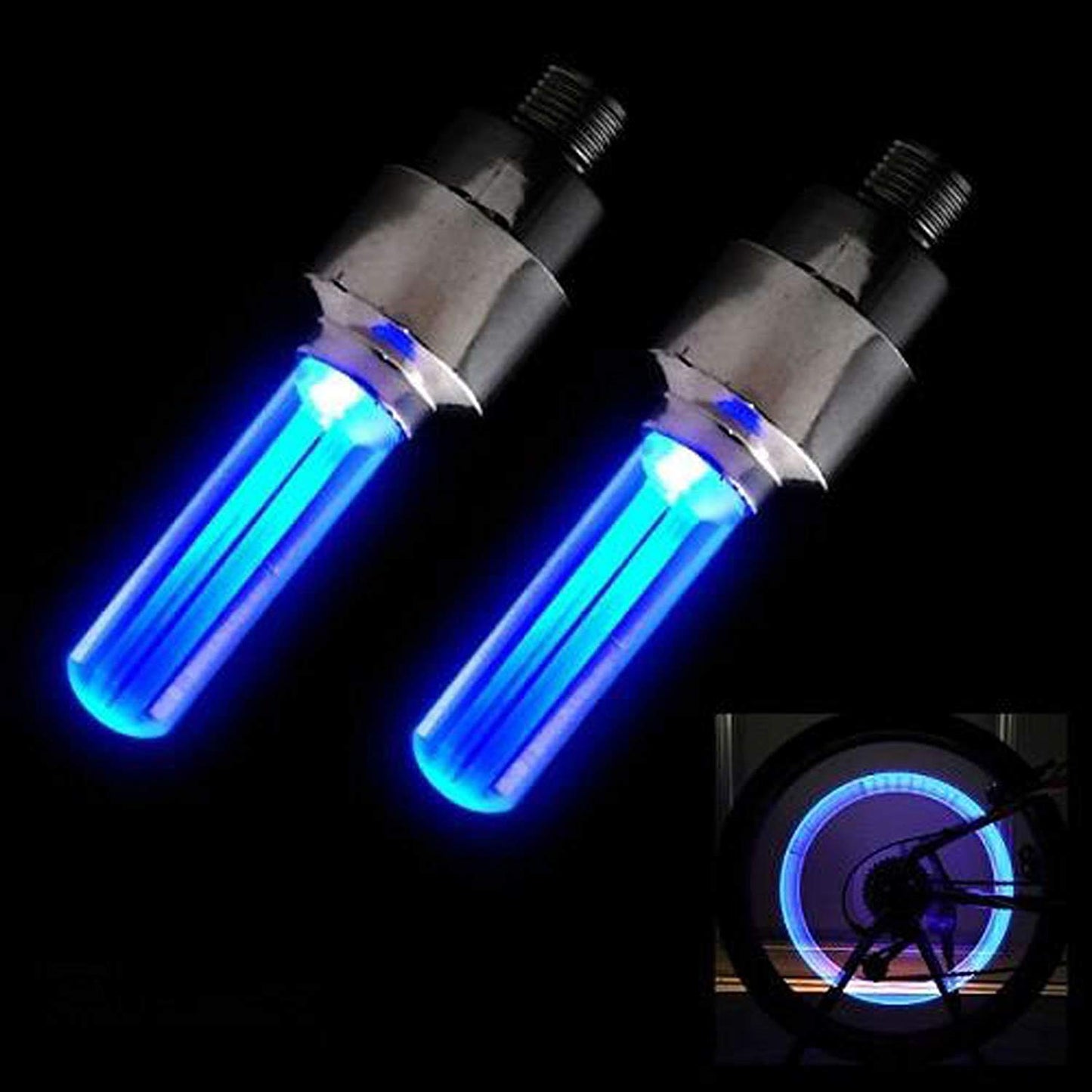 "4-pack universal car/bike tire LED lights, blue (pack of 4)