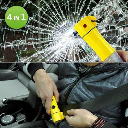 4-in-1 Car Emergency Tool with Flashlight