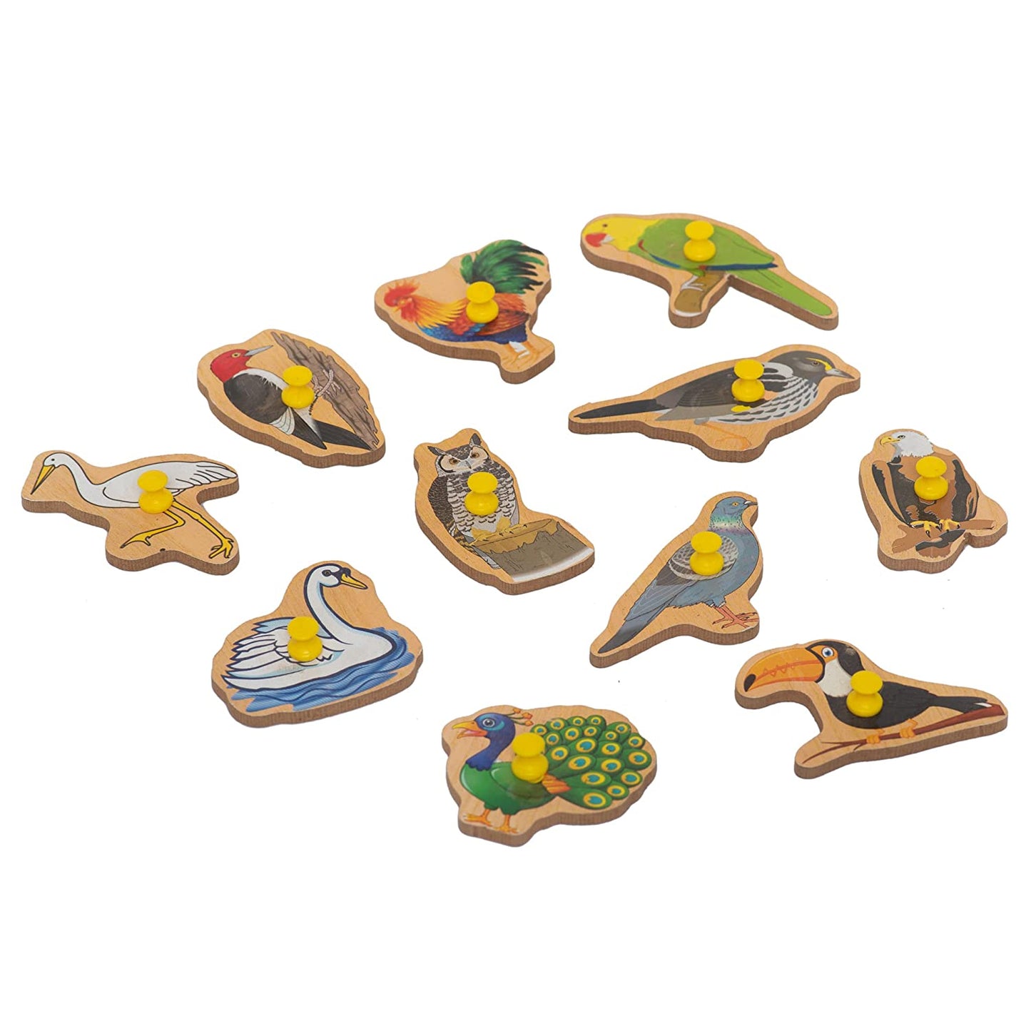 Birds Wooden Knob Peg Puzzle Toy