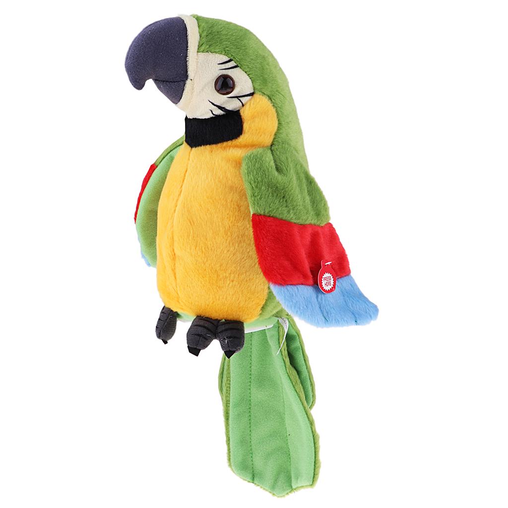 Stuffed Soft Toy Musical Parrot (Assorted Color) (18 CM)