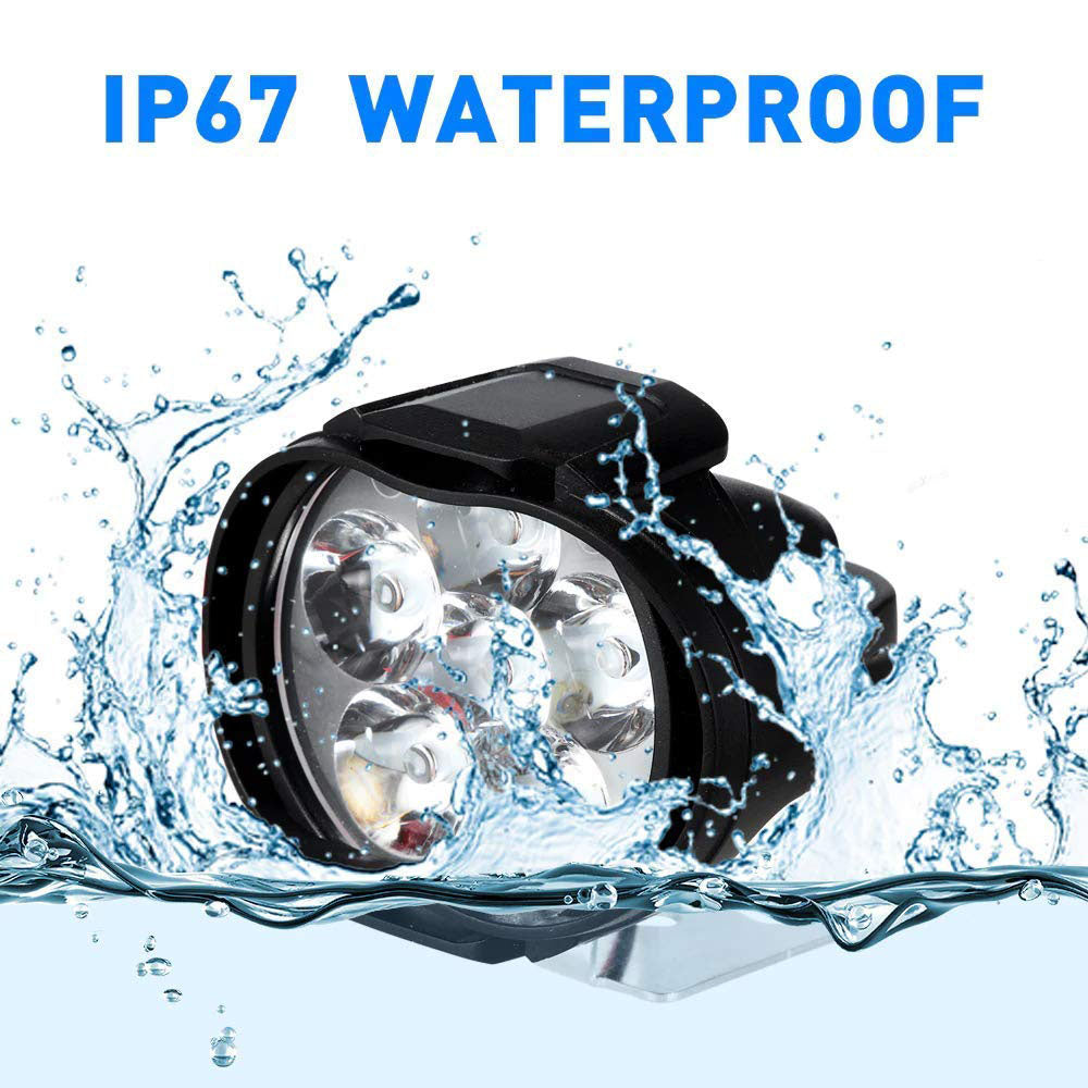 Waterproof Bike Headlamp with 6 LEDs PACK OF 2