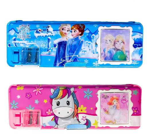 Princess Pencil Box with Calculator (Multicolour)