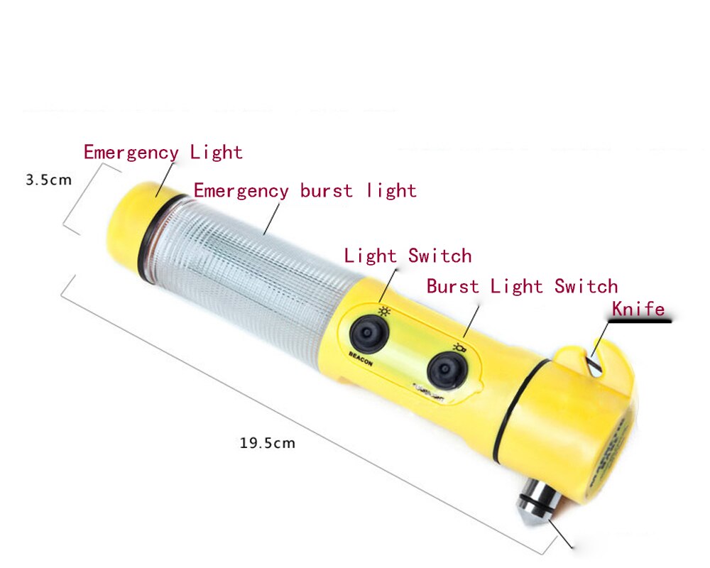 4-in-1 Car Emergency Tool with Flashlight