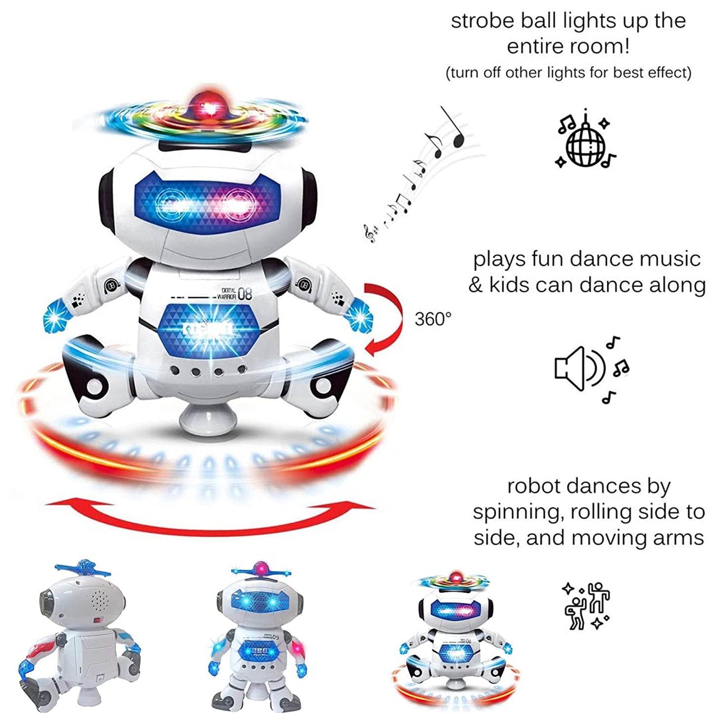 Dancing Robot with 3D Lights and Music