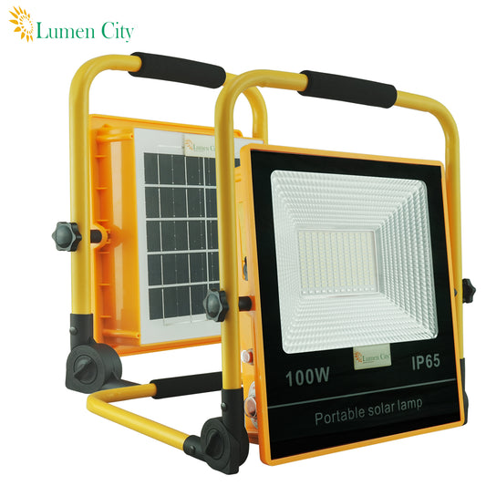 Solar Powered Flood / Emergency Light With RGB Flash Light 9W