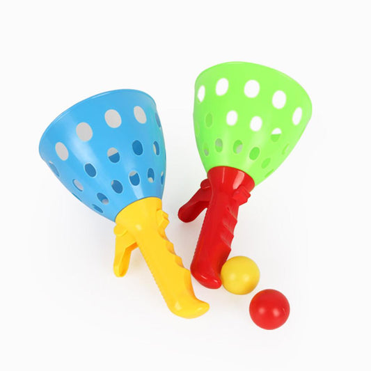 Shoot & Catch Balls in Air Game Toy (Multi Color)