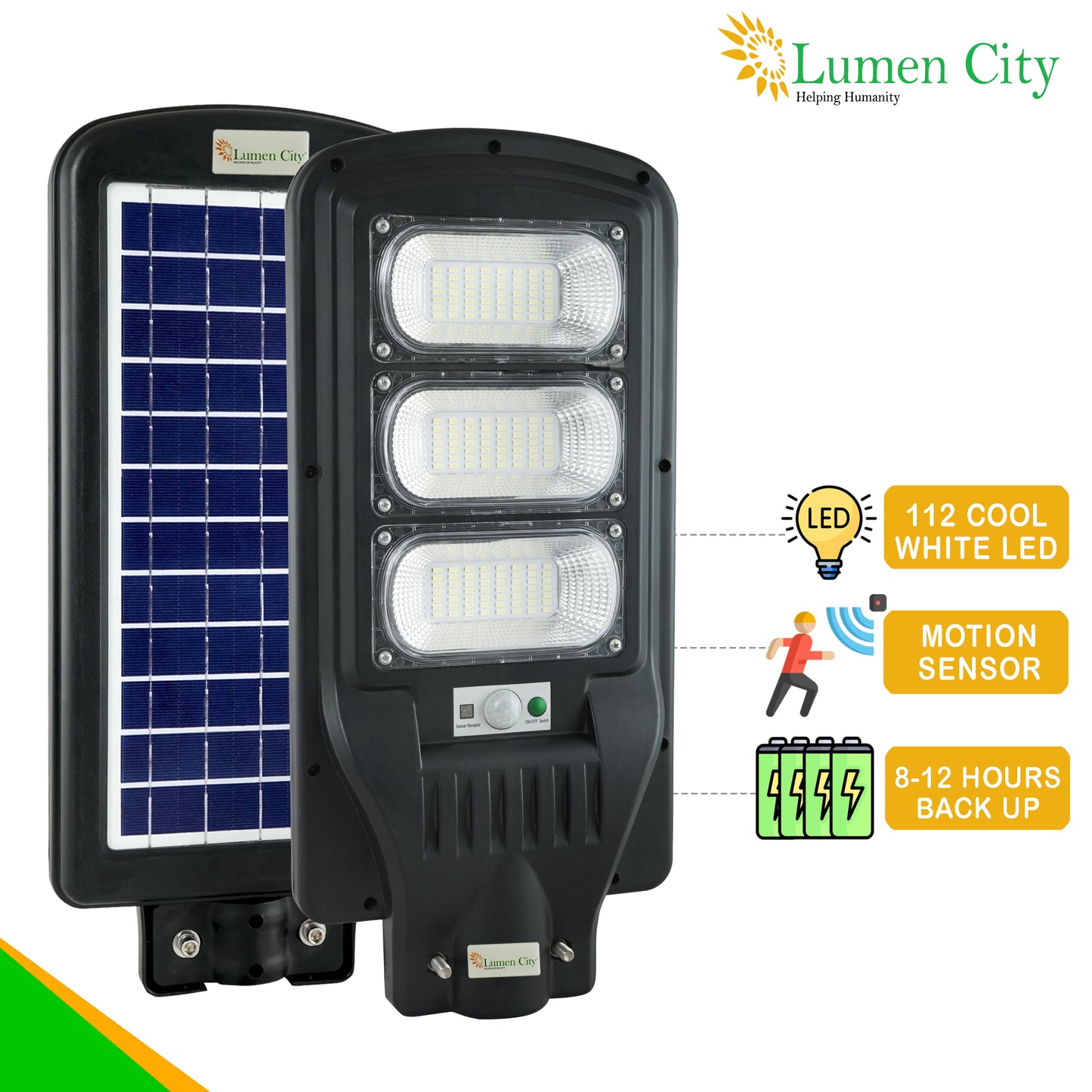 Lumen City 90W All-in-One Solar Street Light with 2 Years Warranty