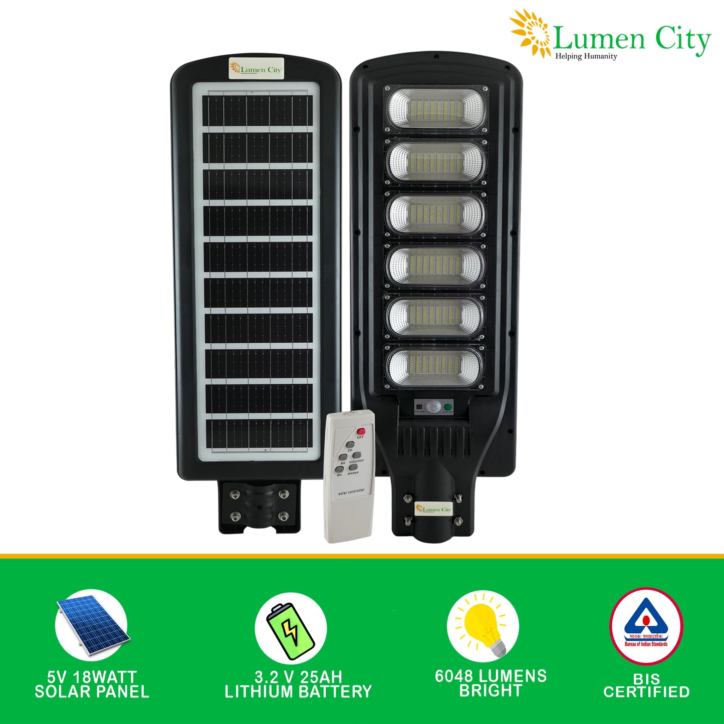 LUMEN CITY All in ONE Solar Street Light (180W)