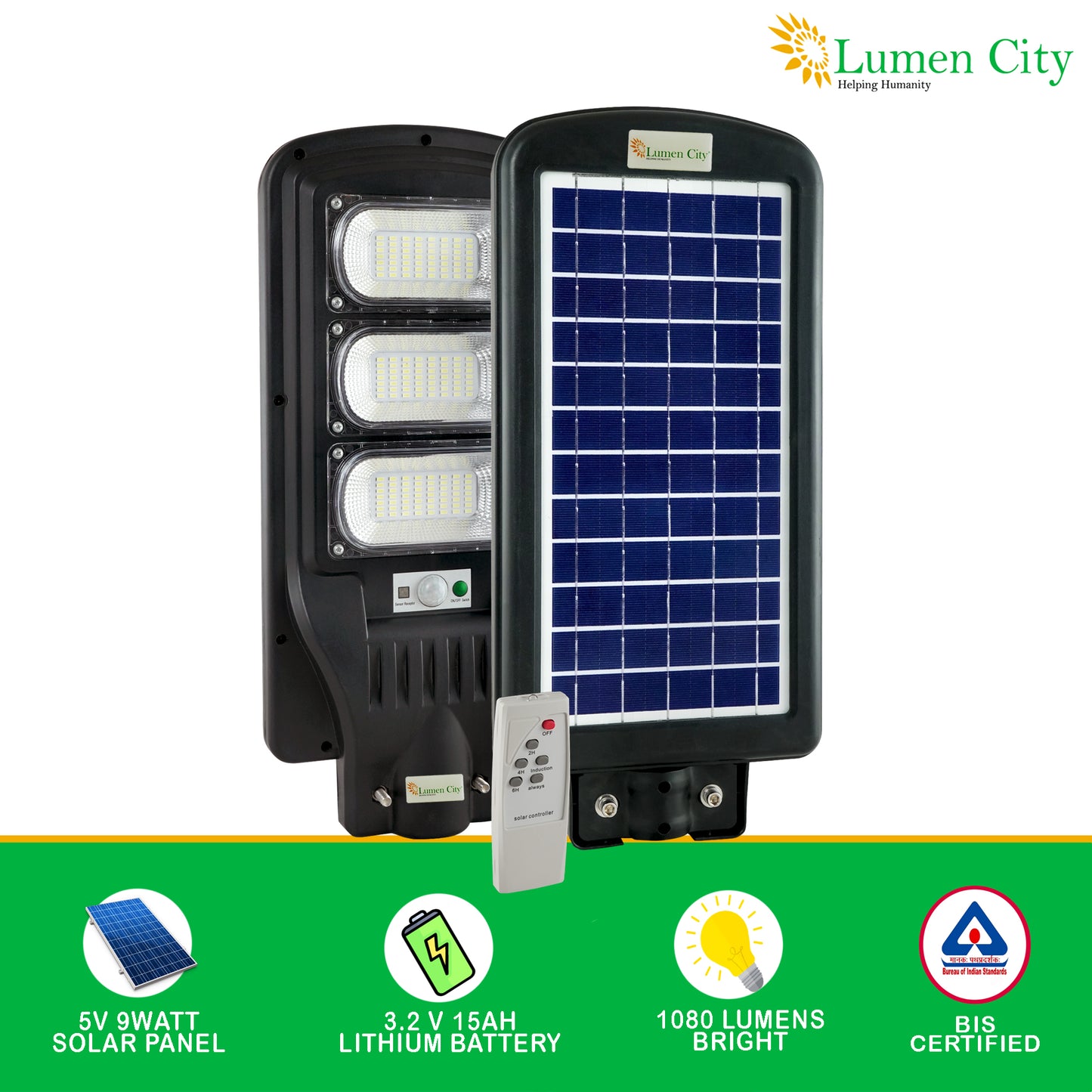 Lumen City 90W All-in-One Solar Street Light with 2 Years Warranty