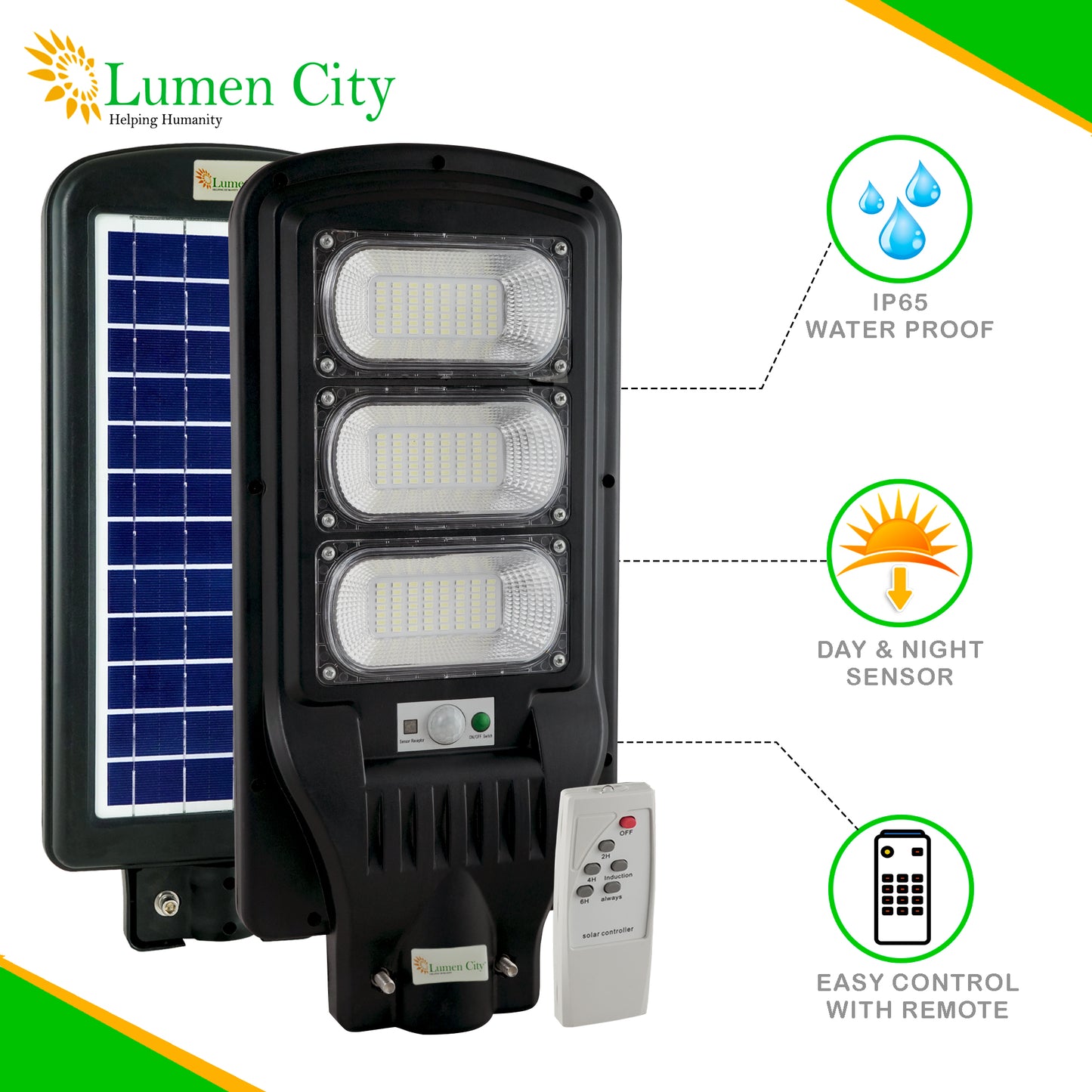 Lumen City 90W All-in-One Solar Street Light with 2 Years Warranty