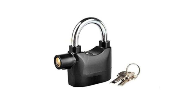 Anti-Theft Siren Alarm Lock Motor for Home, Bike, Shop, Garage Padlock with Smart Motion Sensor (Black) - Image 3