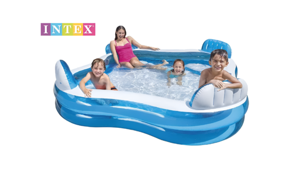 Intex SWIM CENTER FAMILY LOUNGE POOL Inflatable Swimming Pool (White , blue)