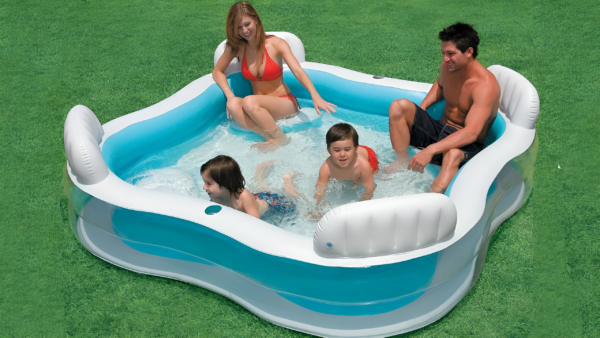 Intex SWIM CENTER FAMILY LOUNGE POOL Inflatable Swimming Pool (White , blue)_1