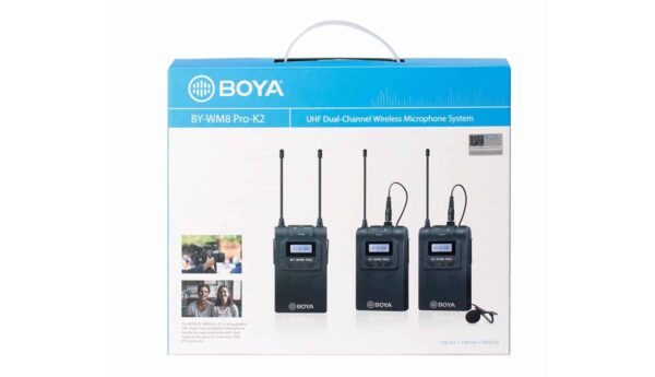 Boya BY-WM8 Pro-K2 UHF Dual-Channel Wireless Microphone System with One Receiver and Two Transmitter - Image 4