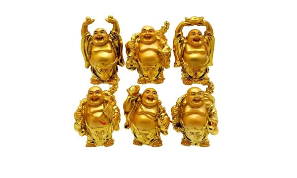 Laughing Buddha Statue (Set of 6) (Small)