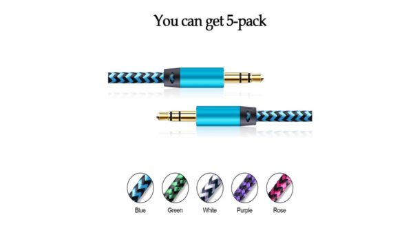 3.5mm Audio Cable Nylon Braided Cable Male to Male Aux Cord (1 Pc) (1 Meter) (Assorted Cable) - Image 7