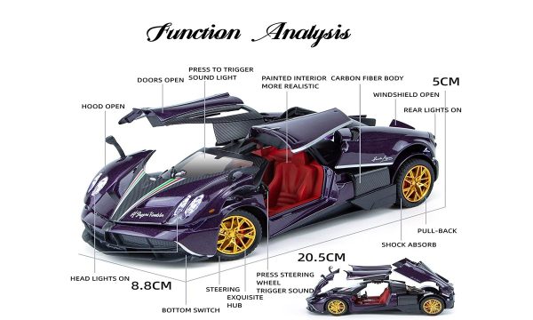 Metal Die-cast Car 1:24 Pagani. - Image 4