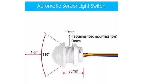 220V-240V Motion Sensor Light Switch False Ceiling Mount With Time Delay And Darkness Adjustment Motion Sensor Switch - Image 3