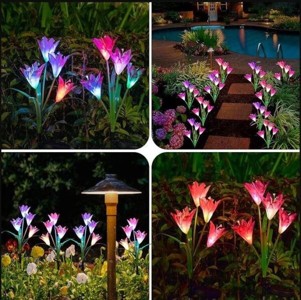 Solar Lily Garden Light Light (Pack of 2) - Image 4