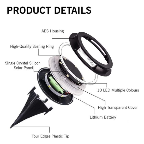 Premium Solar Ground Lights For Garden Powered 4pcs - Image 9