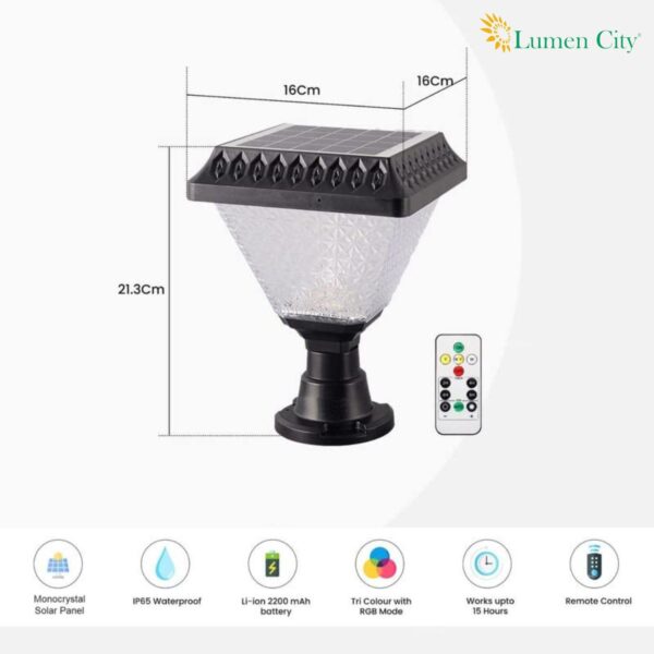 5w Solar Gate Light | Pillar Lamp | 1 PC - Image 4