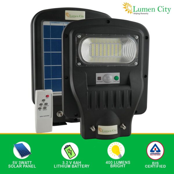 Solar Street Light 3W | Remote Control | 7-8 Hr Backup | 5000 mah Battery - Image 3